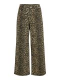 Leopard denimbroek met wijde pijpen van het merk Vila in de kleur birch.