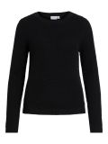 Pullover met struktuur van het merk Vila met ronde hals, lange mouwen en geribde boorden in de kleur zwart.