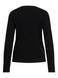 Pullover met struktuur van het merk Vila met ronde hals, lange mouwen en geribde boorden in de kleur zwart.