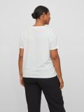 Wit T-shirt met print, ronde hals en korte mouw.