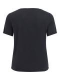 Basic t-shirt van het merk Vila met ronde hals en korte mouwen in de kleur zwart.
