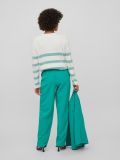Klassieke broek met high waist en gedeeltelijk elastieken tailleband van het merk Vila in de kleur alhambra.