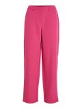 Klassieke broek met high waist en gedeeltelijk elastieken tailleband van het merk Vila in de kleur pink yarrow.