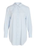 Gestreepte lange blouse met lange mouwen in de kleur lichtblauw/wit.