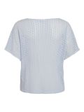 Achterkant crochet top met V-hals, korte mouw en loose fit in de kleur kentucky blue.