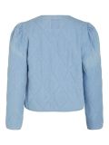 Doorgestikt jasje van het merk Vila Rouge met ronde hals en lange gepofte mouwen in de kleur light blue denim.