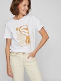 14101896 Viamur T-Shirt met Print - Cloud Dancer/Birch/Brown