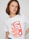 14101896 Viamur T-Shirt met Print - Cloud Dancer/Poppy Red