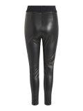 Gecoate legging van het merk Vila met breed elastische tailleband in de kleur zwart.