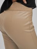 Gecoate legging van het merk Vila met breed elastische tailleband in de kleur walnut.