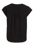 T-Shirt met V-hals en korte, aangeknipte mouwen van het merk Vila in de kleur zwart.