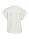 Blousetop van Vila met korte mouw en ronde hals in de kleur off white.