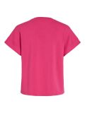 Roze shirt met v-hals en korte mouwen van het merk Vila.