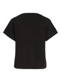 Zwart shirt met v-hals en korte mouwen van het merk Vila.