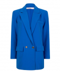 Oversized blazer van het merk Esqualo met reverskraag, klepzakken, faux paspelborstzakje en sluiting met goudkleurige knopen in de kleur blauw.