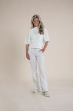 Flair pantalon met tailleband met elastiek van het merk Nukus in de kleur off white.