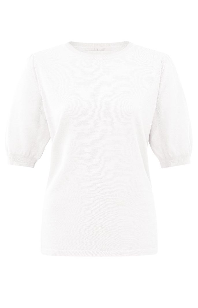 01-000217-405 Top met Korte Pofmouwen - Off White