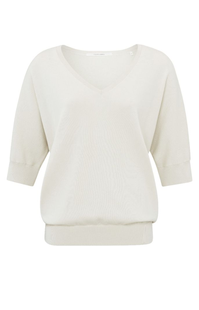 01-000248-408 Top met V-Hals - Chalk White