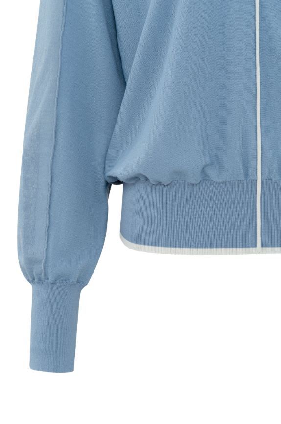 01-000348-404 Sweater met V-Hals en Batwings - Infinity Blue