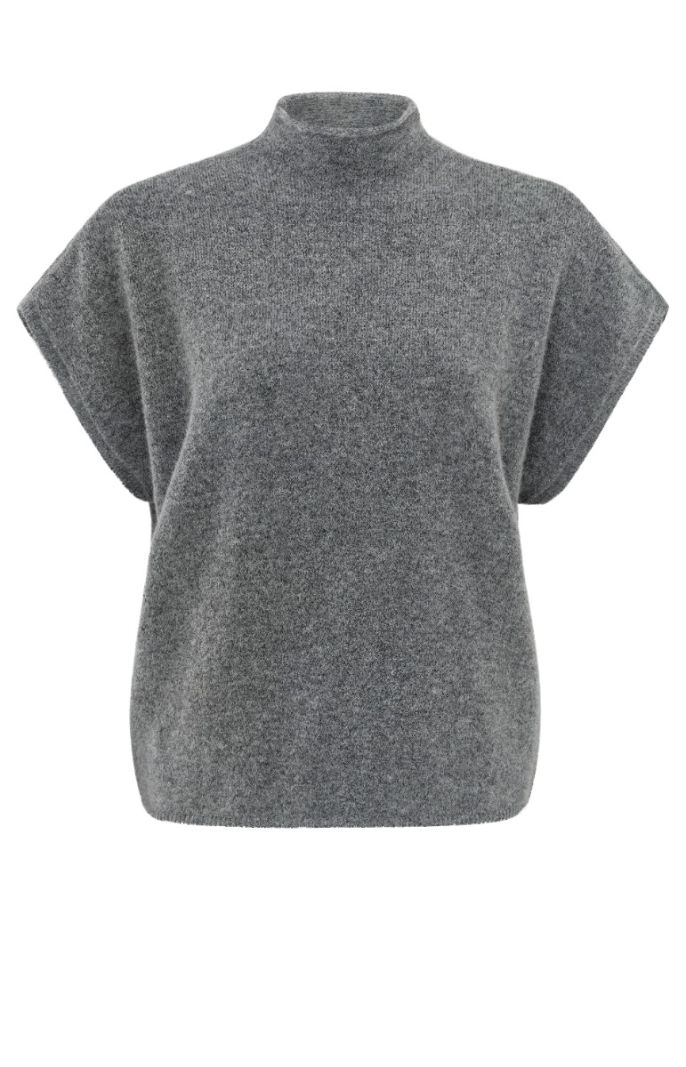 01-000427-410 Mouwloze Pullover - Formal Gray Melange