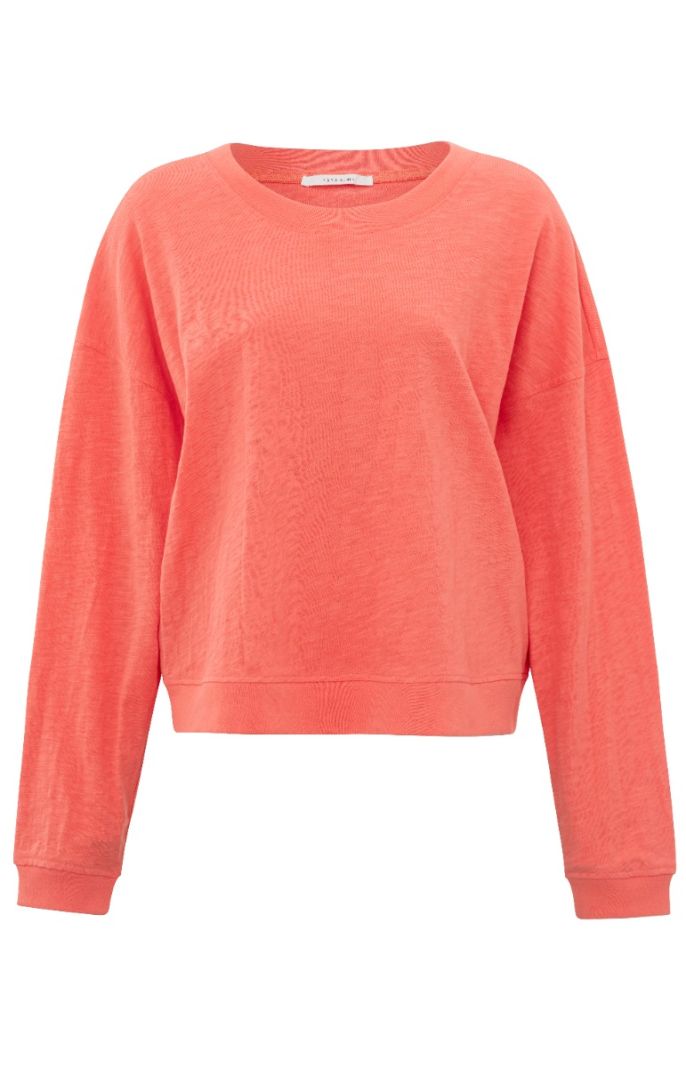 01-109065-405 Sweatshirt met Ronde Hals - Peach Echo Orange