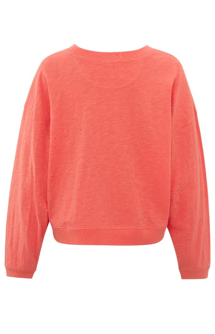 01-109065-405 Sweatshirt met Ronde Hals - Peach Echo Orange