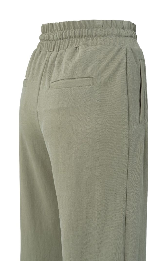 01-309061-405 Jersey Broek met Wijde Pijp - Army Green