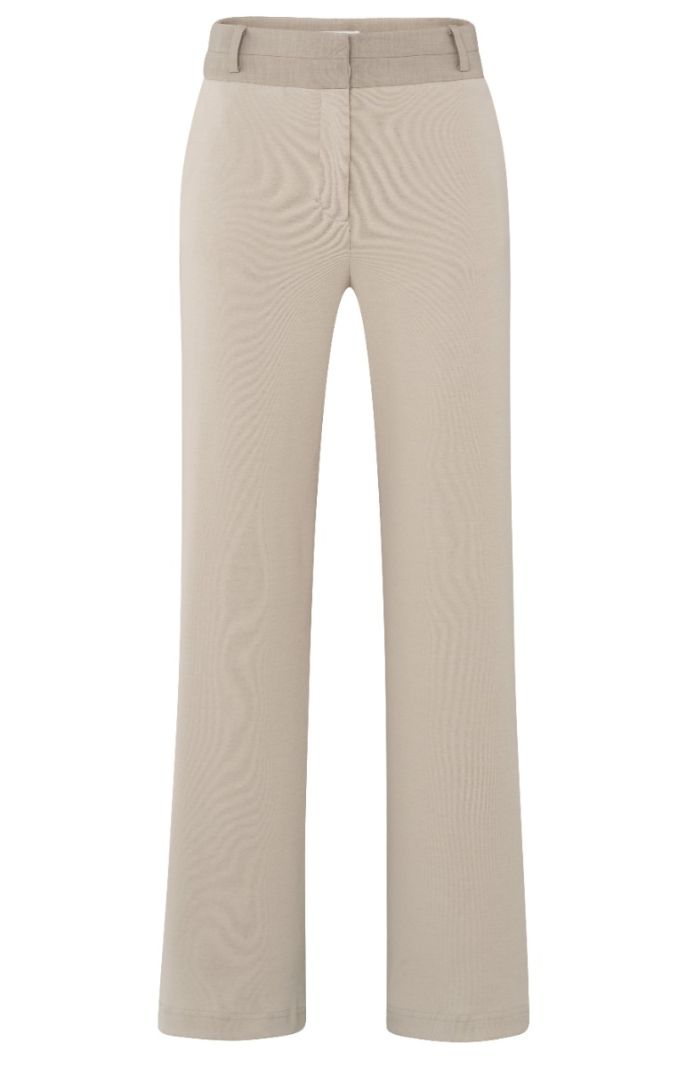 01-309169-501 Broek met Wijde Pijpen  - Feather Grey