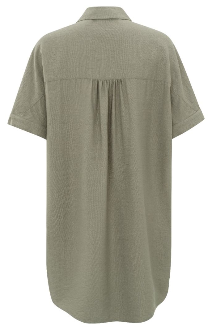 01-601125-405 Midi Doorknoopjurk - Army Green