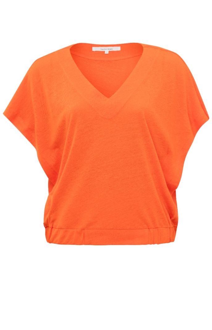 01-709193-405 Top met V-Hals - Exotic Orange