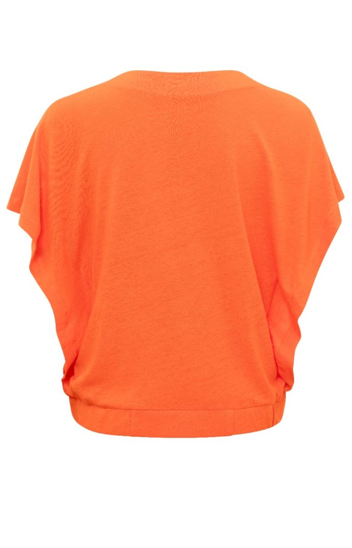 01-709193-405 Top met V-Hals - Exotic Orange