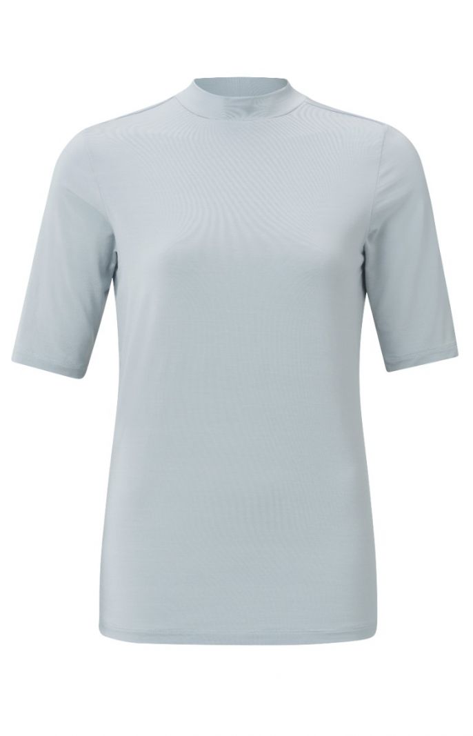 01-719018-301 T-shirt met Turtleneck - Pearl Blue