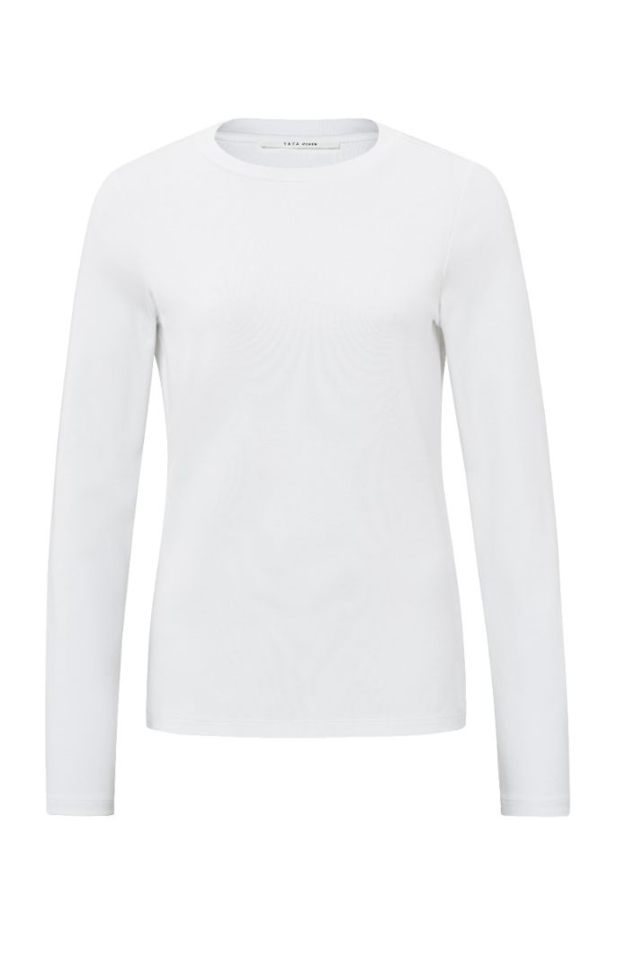 01-719040-501 T-Shirt met Lange Mouw - Pure White