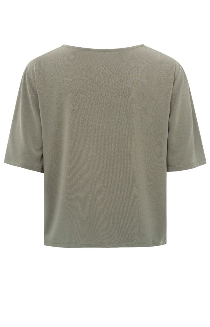 01-719051-405 T-Shirt met V-Hals - Army Green