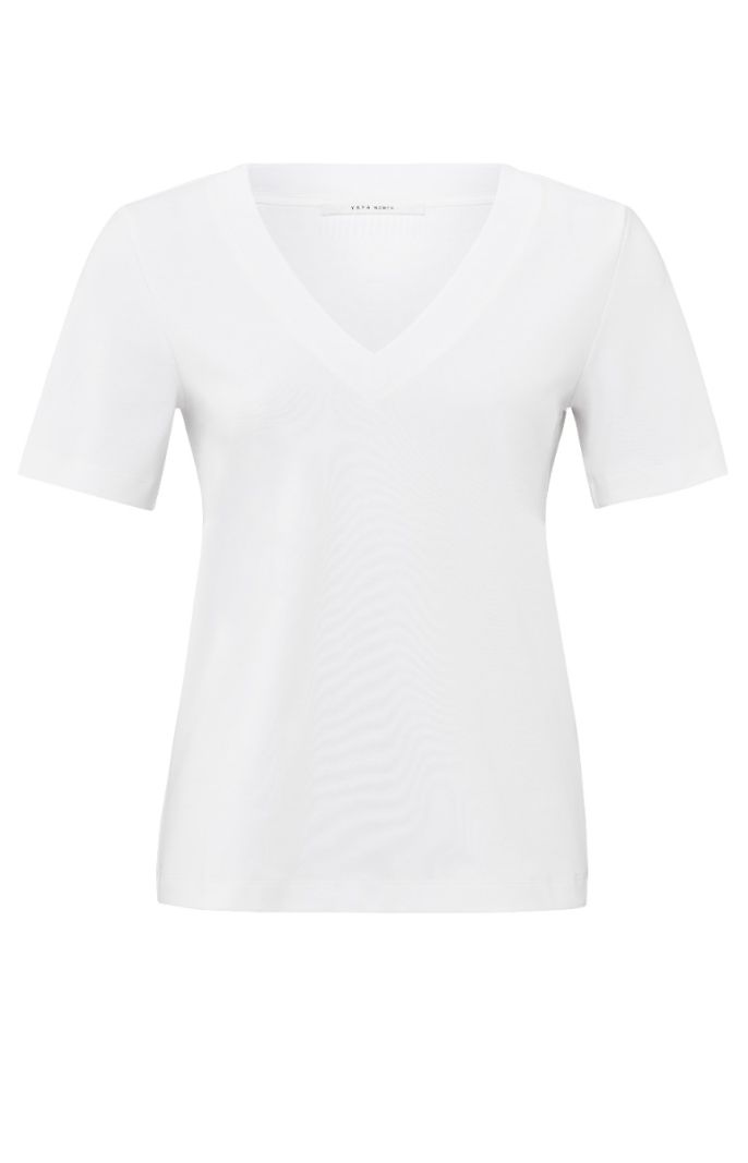 01-719058-501 T-Shirt met V-Hals - Pure White