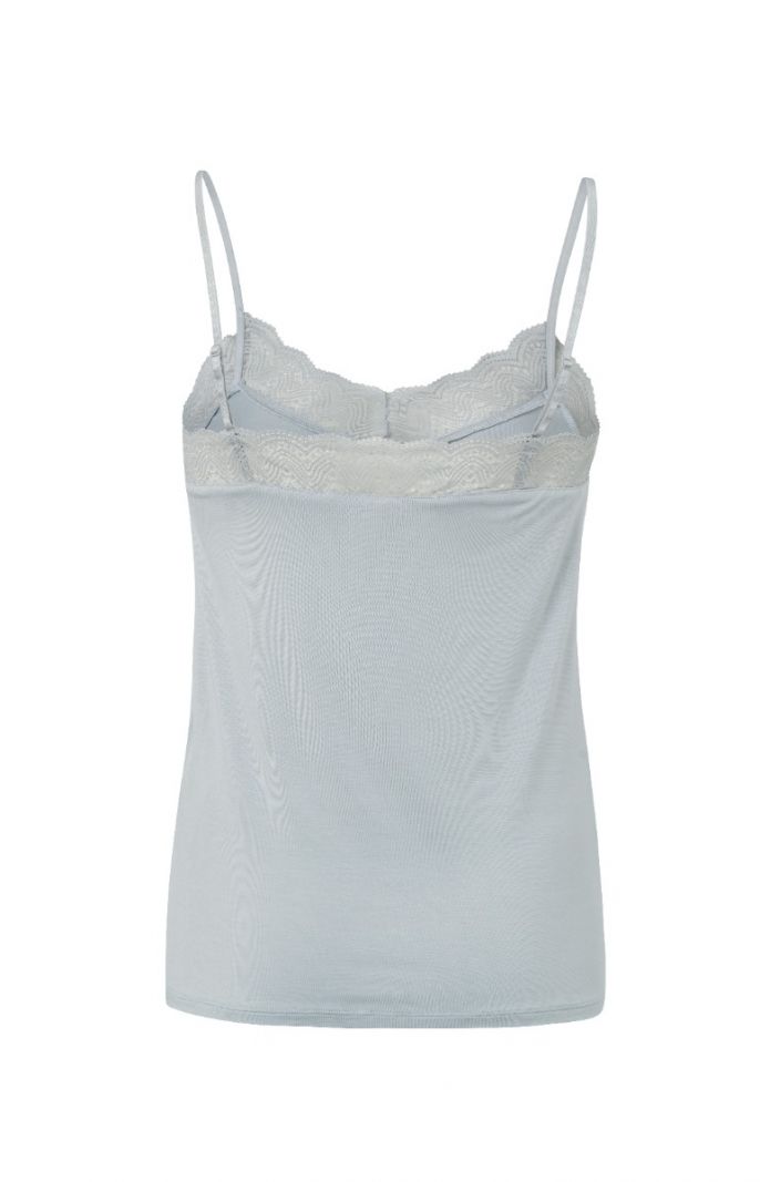 01-729005-305 Lace Strappy Top - Pearl Blue