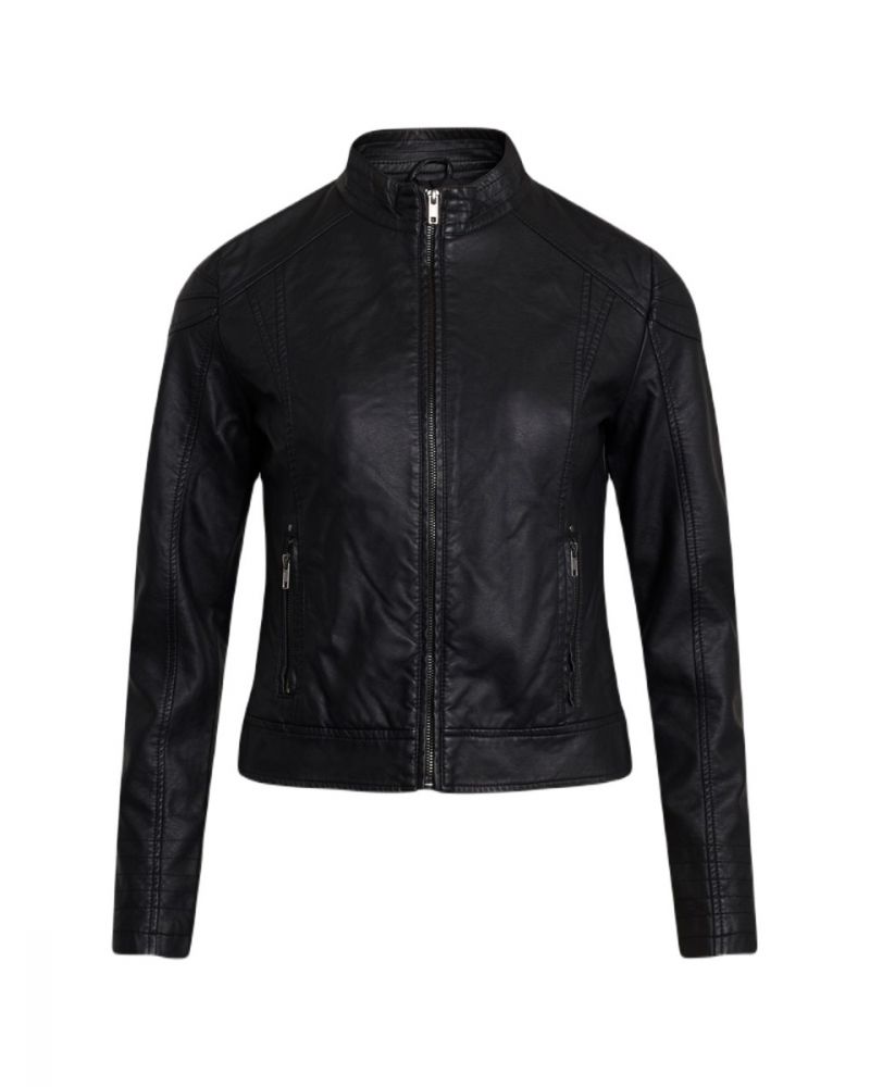 Daily-Ja  Faux Leather Jacket - Zwart