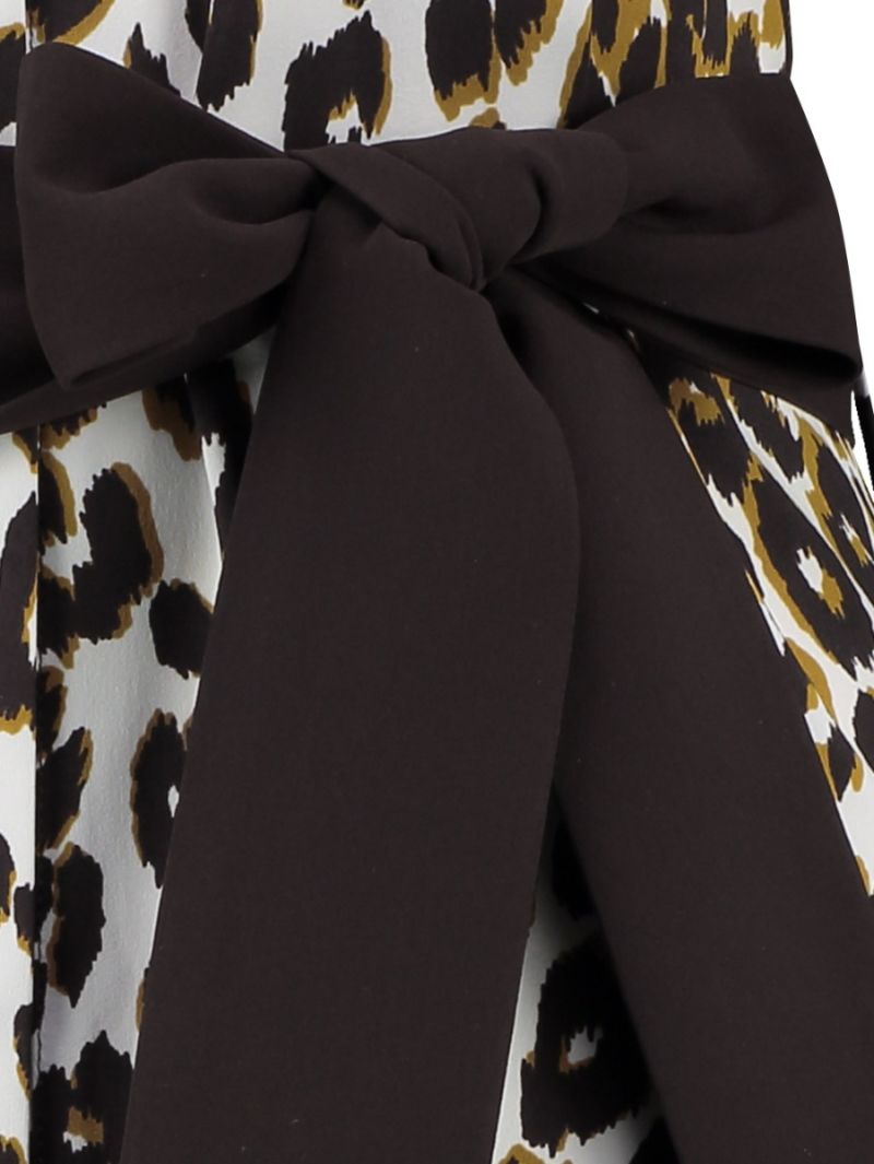 03871 Yara Leopard dress - Off White / Goud