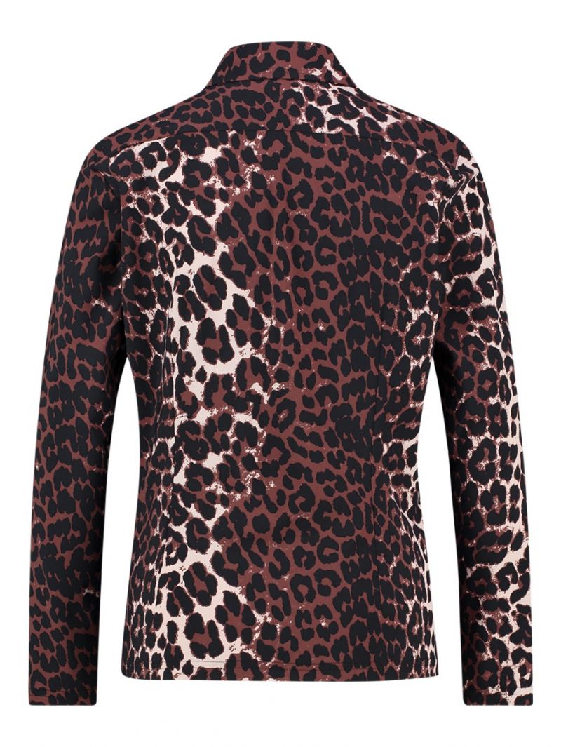 03964  Poppy Leopard Shirt - Oyster/Black
