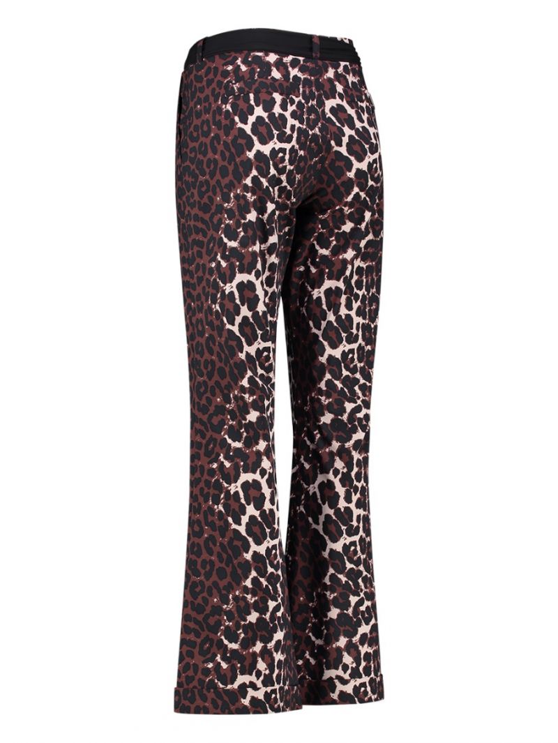 03983 Flair Leopard  Trousers - Oyster/Black