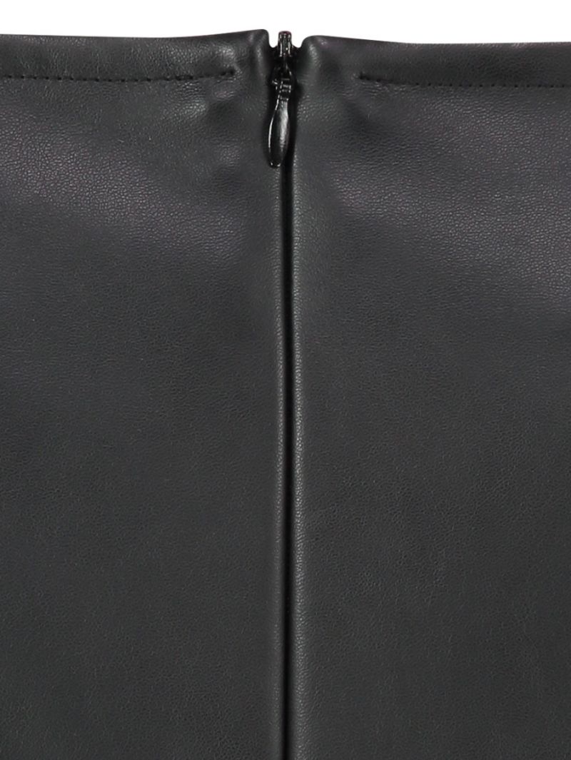 04017 Penny Dull Leather Skirt - Zwart