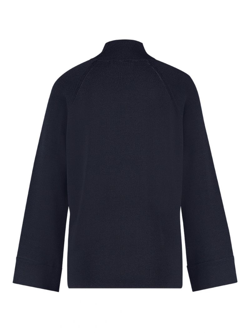 04041 Momo Button Pullover - Donker Blauw