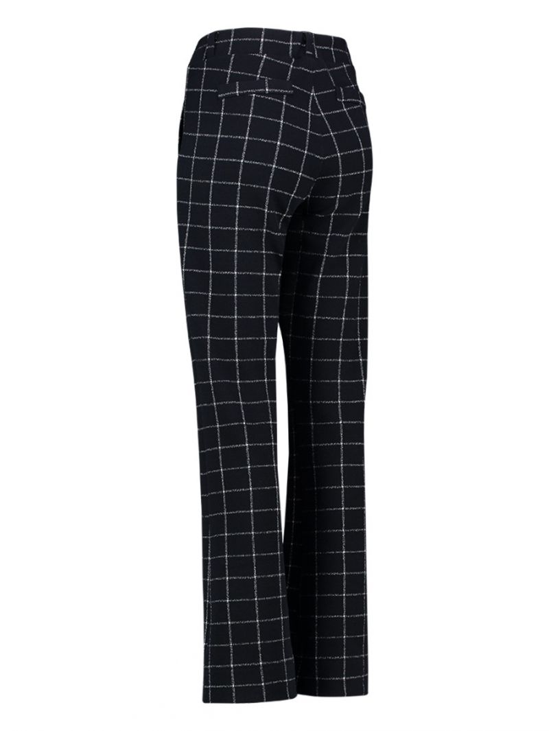 04076 Flair Check Trousers - Donker Blauw