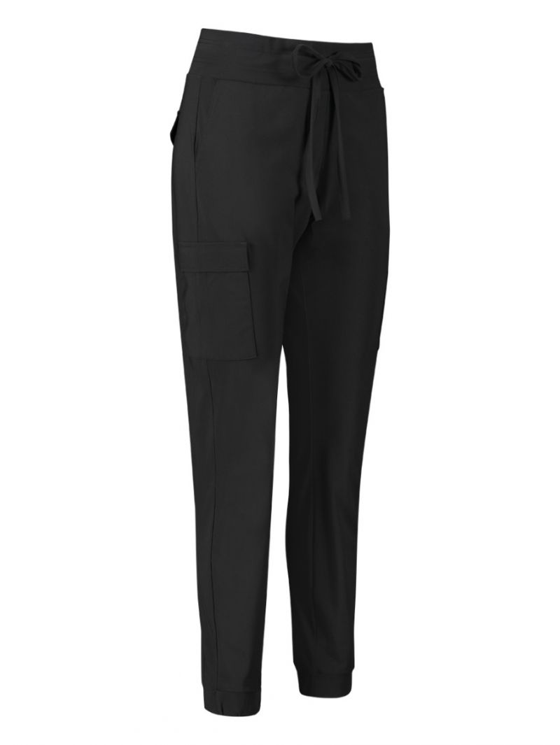 04198 Loose Fit Cargo Travel Trousers - Zwart