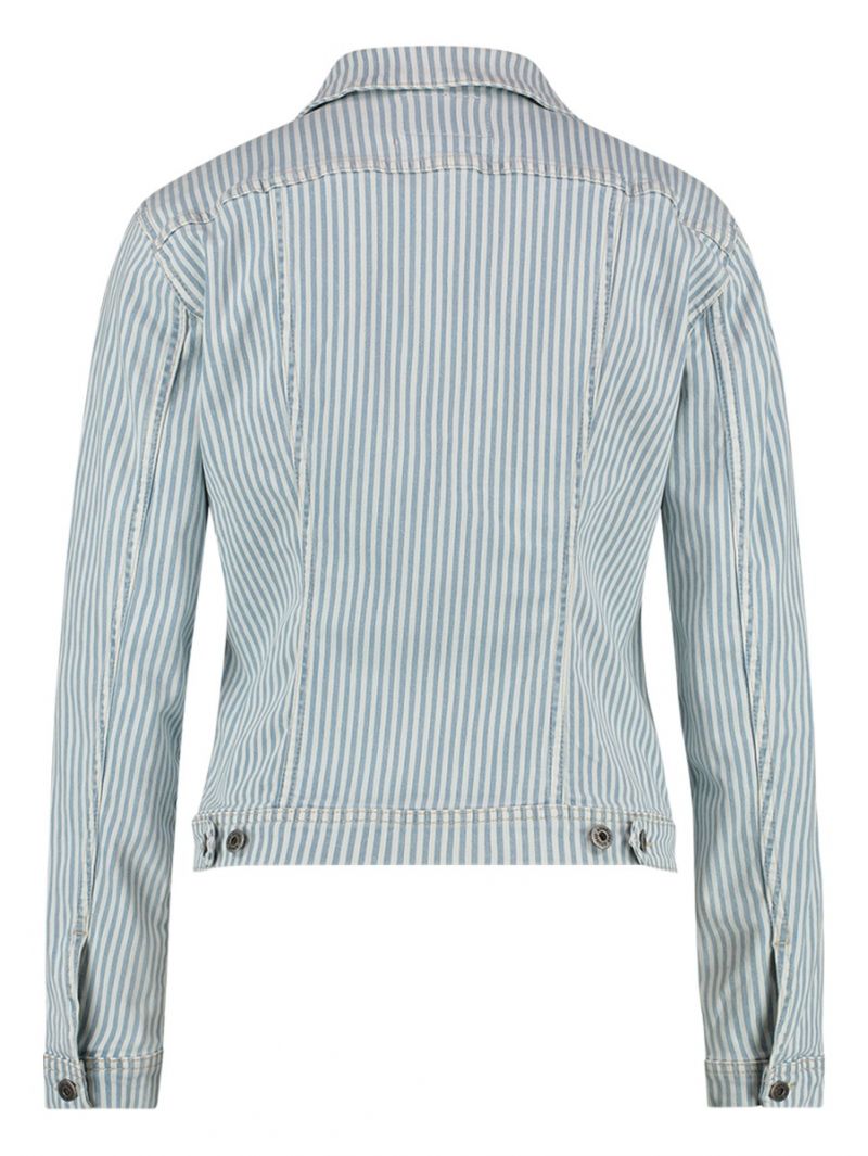 04202 Isabel Stripe Jeans Jacket - Off White/Blauw