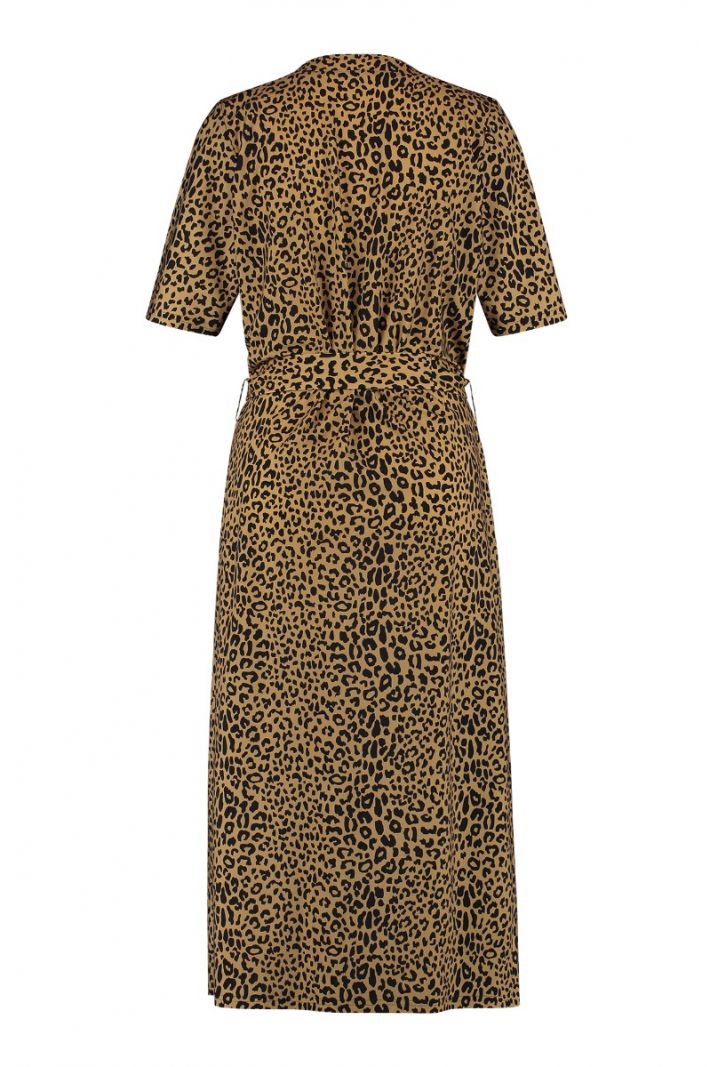 04775 Cintia Leopard Dress - Camel/Zwart