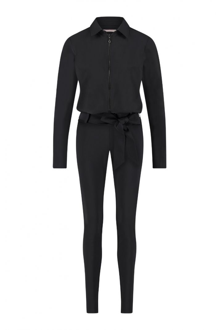 05305 Angelique Zipper Jumpsuit - Zwart