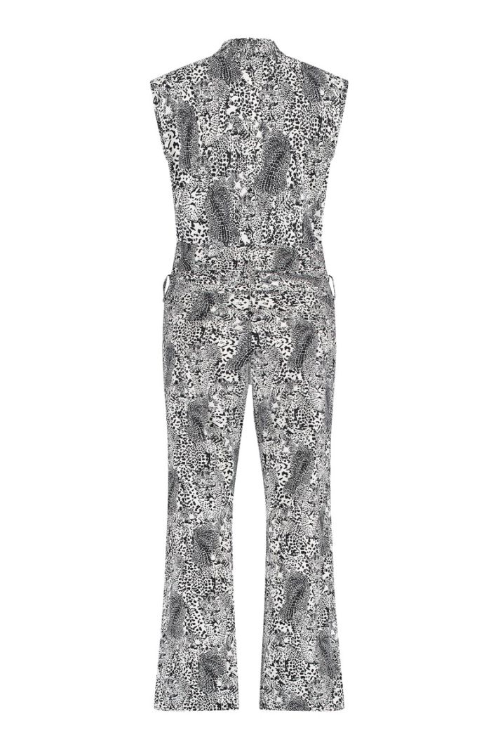 05761 Nina Leopard Jumpsuit - Off White/Zwart