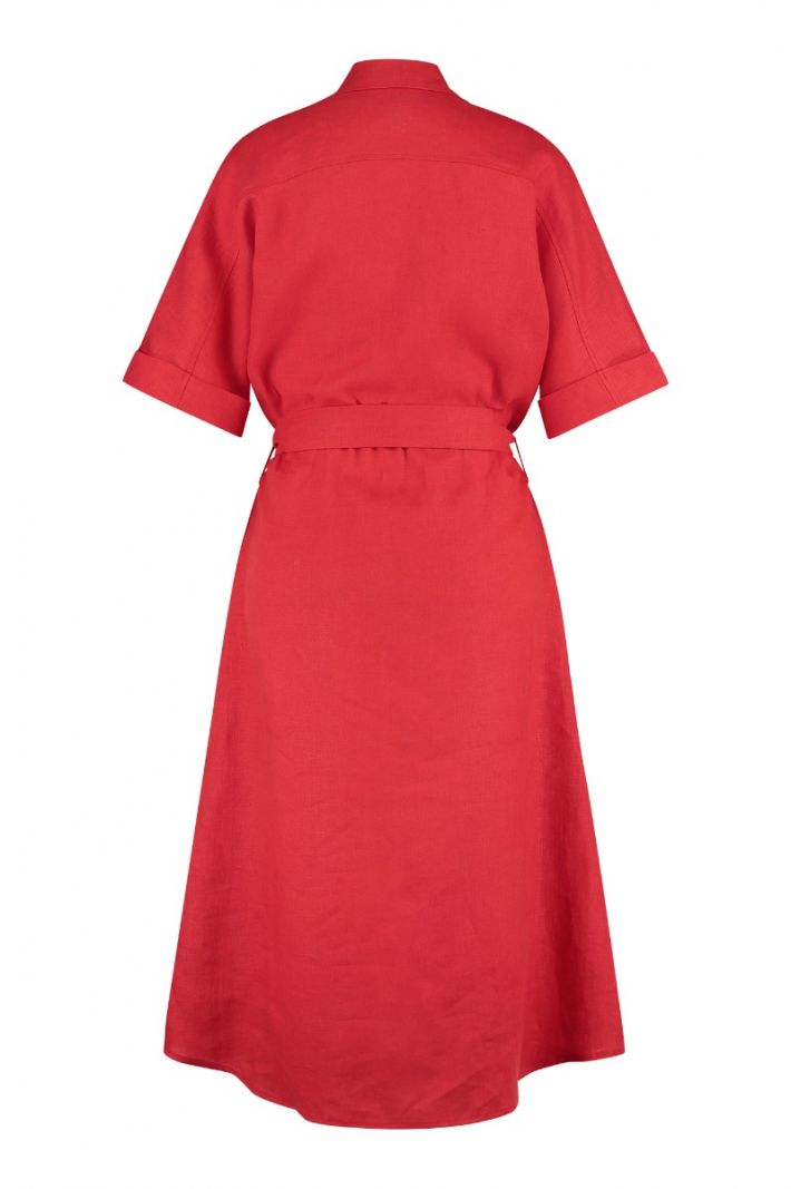 05794 Marla Linen Dress - Rood