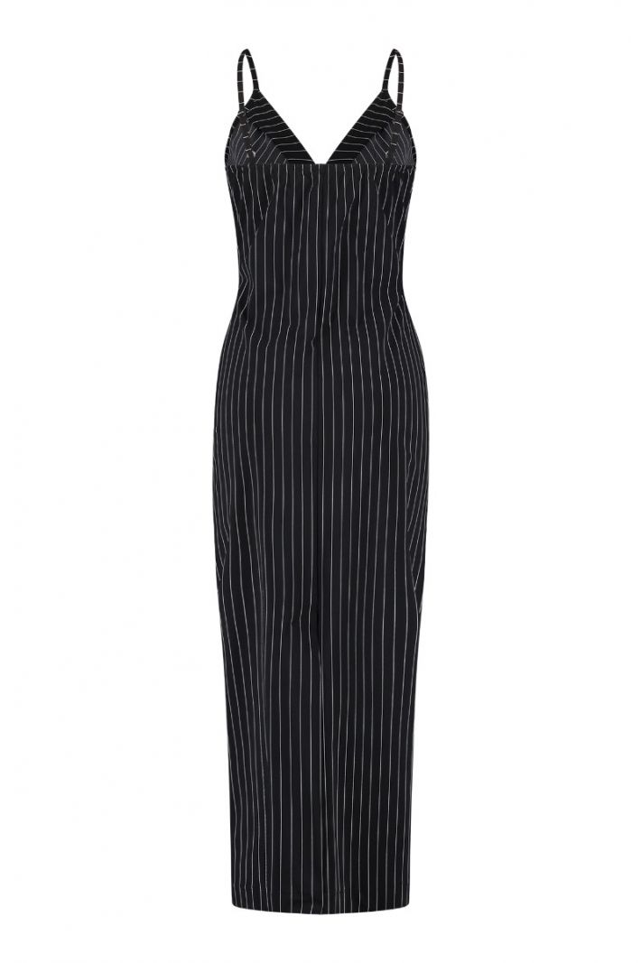 05835 Magic Stripe Dress - Zwart/Off White